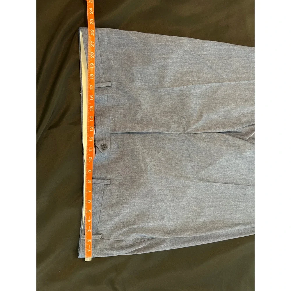 Savile Row Company London Strand Dress Pants Blue Grey Heather 50W 33L Stretch